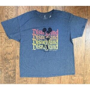 Disneyland Resort T-Shirt Men's XL Short Sleeve Blue-Grey Graphic Cotton Blend